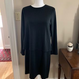 Pure Jill black long sleeve luxe tencel dress